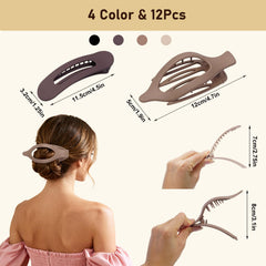 CENTSTAR clip plano castano oscuro, mantiene mechones firmes