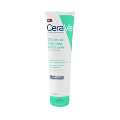 CeraVe Acondicionador equilibrante, botella visible; controla el aceite e hidrata el cabello.
