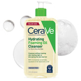 Botella de CeraVe limpia la piel con aceite hidratante para uso diario.