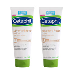 Cetaphil Advanced Relief Lotion frascos: hidratación suave para piel sensible durante todo el día.