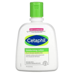 Cetaphil loción hidratante para piel sensible con aceite de aguacate y vitaminas B5 y B3, alivio de sequedad.