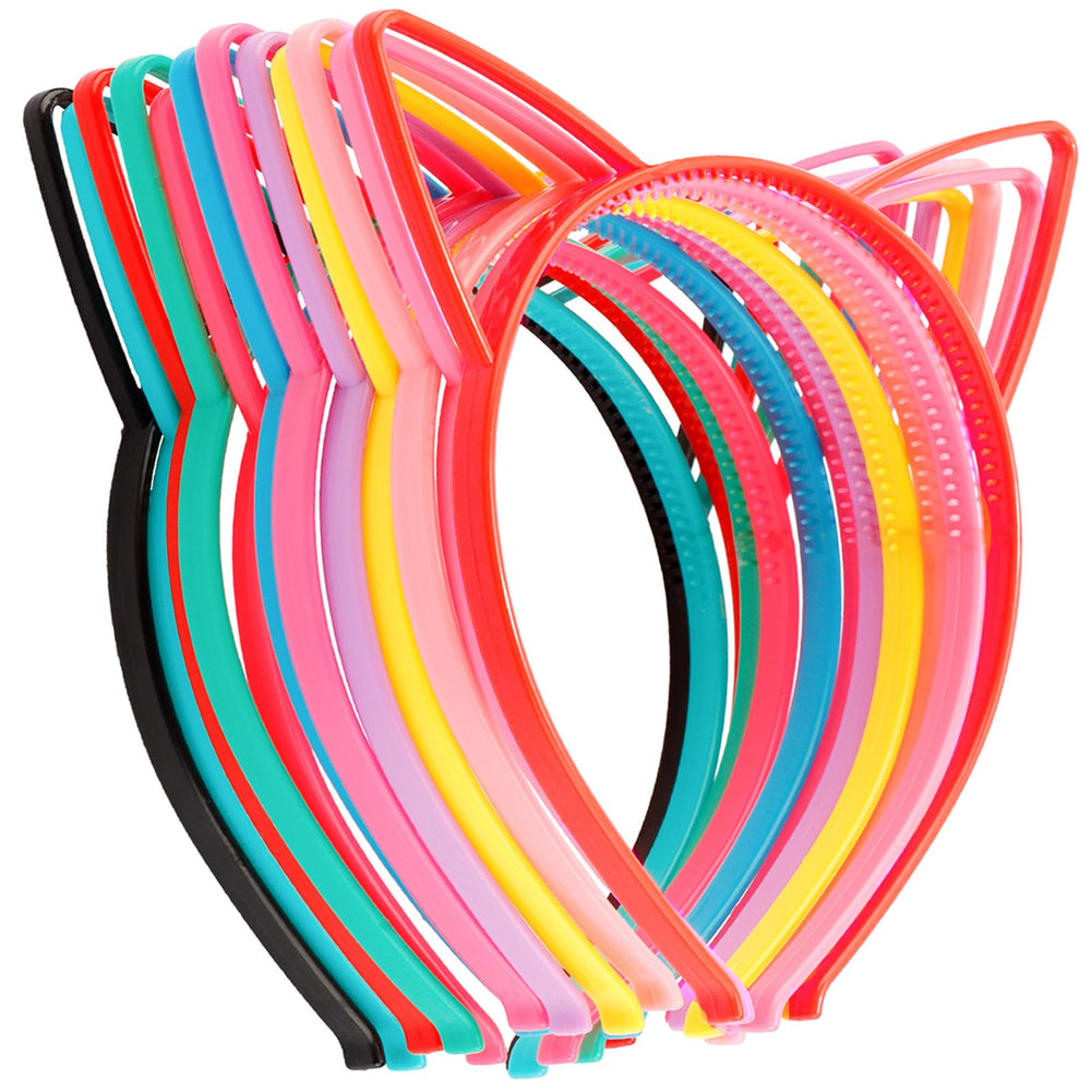 Chanaco diadema gato-orejas negro, accesorio elegante para fiestas y disfraces.