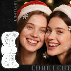 CHARLENT copos de nieve brillantes como accesorio navideño y delineado.