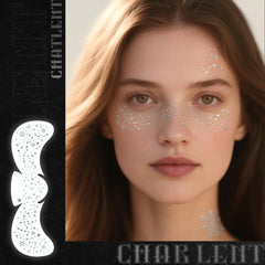 CHARLENT tatuajes temporales de copos de nieve brillantes para navidad.