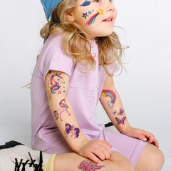 Tatuajes removibles CHARLENT para niñas, fáciles de quitar tras la fiesta.
