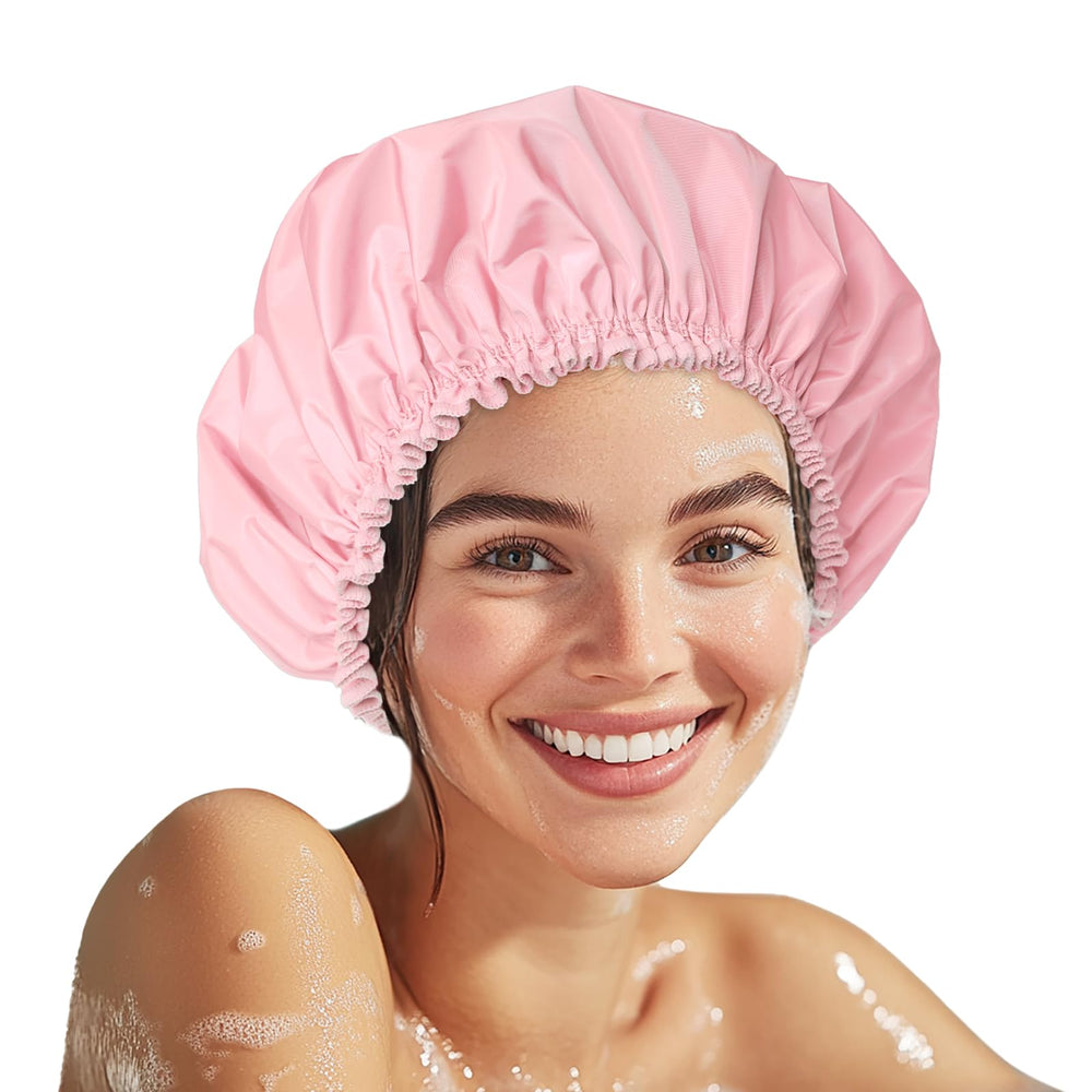 Gorro CHFONG doble capa para dama protege el cabello durante la ducha.