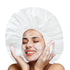 CHFONG gorro de ducha jumbo blanco mantiene el cabello seco y limpio tras la ducha