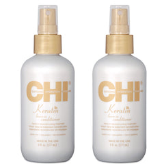 Acondicionador CHI Keratin sin enjuague, botella frontal, aporta suavidad y manejabilidad.