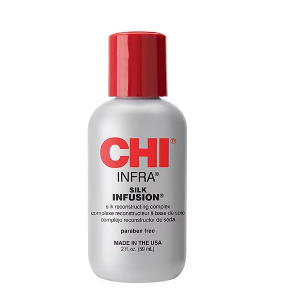CHI Infusión de Seda: botella para aplicación suave que desenreda y nutre sin peso.