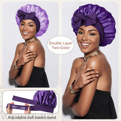 CHLINS bonete satin doble capa para dormir mantiene la humedad y suavidad del pelo
