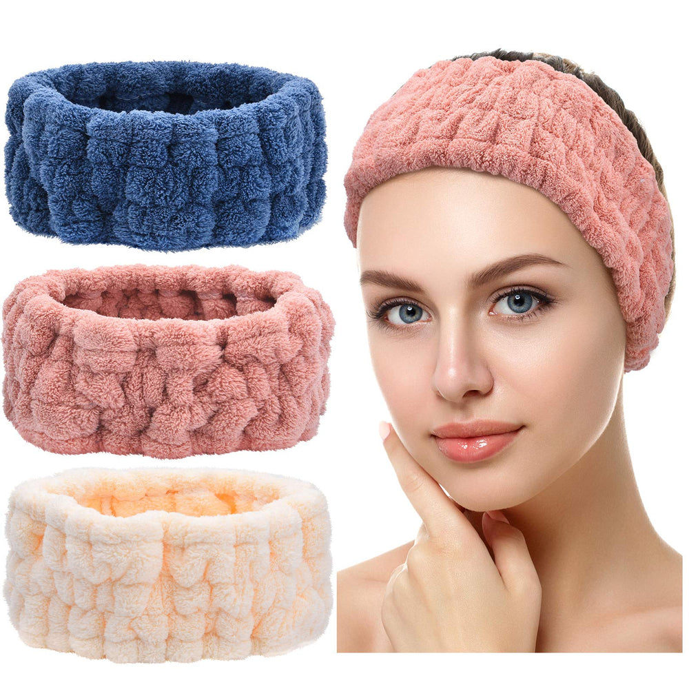 Diadema spa Chuangdi para cabello, microfibra suave que facilita limpieza facial.