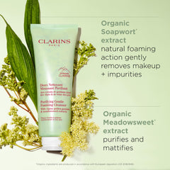 Clarins microperlas exfoliantes derivadas del ácido salicílico para exfoliación suave.