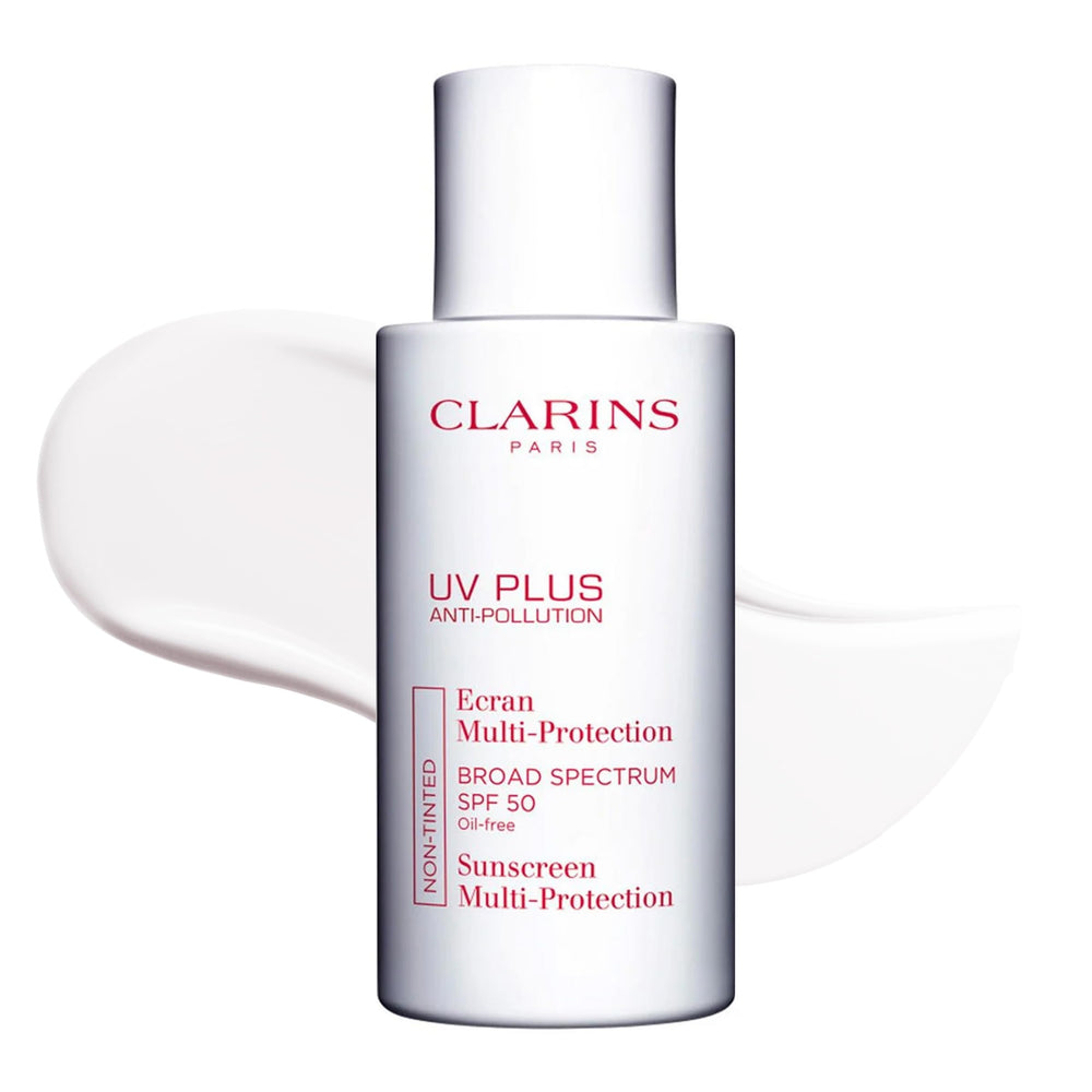 Clarins UV Plus: bote frontal, protección diaria sin brillo.