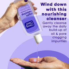 Clean & Clear Noche Relajante minerales marinos visibles para una limpieza profunda.