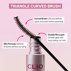 CLIO Kill Lash Superproof Máscara, evita grumos y pliegues durante la aplicación.