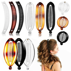 Clips banana para cabello: 12 piezas para volumen y fijación rápida.