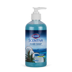 Jabón de manos Clorox Scentiva con Brisa Pacífica y Coco para limpieza duradera.