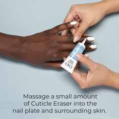 CND Cuticle Eraser con glicerina para hidratación de la piel circundante.