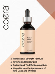 Coera Retinol Serum aplicación en piel áspera para suavizar líneas.
