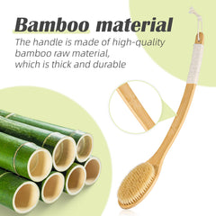 COINPOTIA mango curvo de bambú desmontable para almacenamiento y uso cómodo.