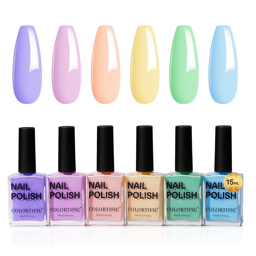 COLORTIFIC set de esmaltes con 6 tonos versátiles para uñas en casa.