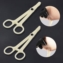 Combofix pinzas desechables para piercing, empaque individual para higiene segura.