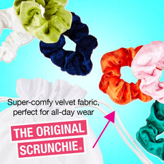Conair Scunci Original Scrunchie velvet para deporte, agarre seguro durante entrenamientos.