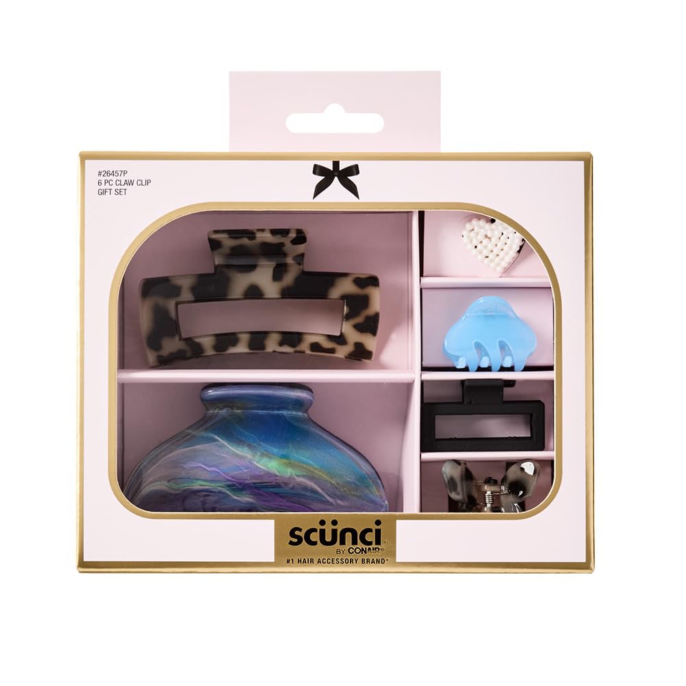Pinza rectangular Tokío tortuga de Conair Scunci ofrece sujeción diaria suave