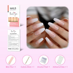 CoolNail Ombré Rosa Nude Frances Largas: uñas largas para un look formal.