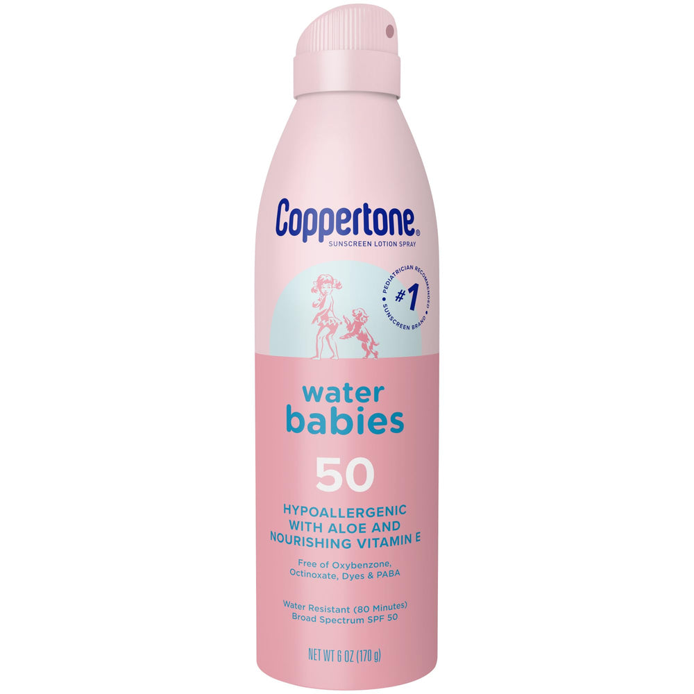 Coppertone WaterBabies protector solar en lata, protección suave para la piel del bebé