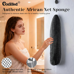 CORATED esponja exfoliante con textura de nylon para limpieza profunda.