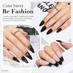 COSMOO esmalte mate negro, acabado terciopelo para aspecto suave.