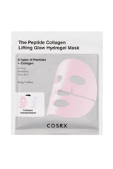 COSRX máscara hidrogel con péptidos y colágeno, sensación de lifting suave.