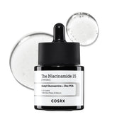 COSRX Niacinamide 15% serum, botella elegante para poros pequeños.