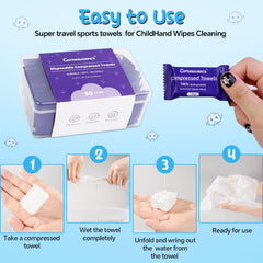 Cottonessence: toallas expandibles tras remojo, tamaño 24x30 cm para limpieza suave
