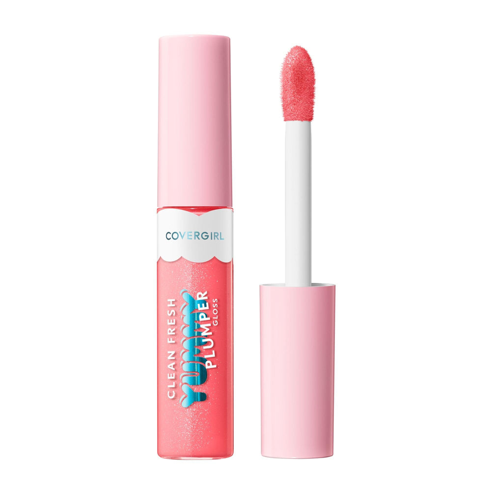 Labial CoverGirl Clean Fresh Yummy Plumper, vista frontal, brillo intenso y volumen potencial.