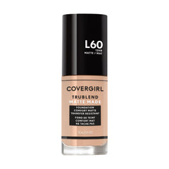 COVERGIRL TruBlend fundación en botella para un acabado mate natural.