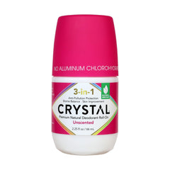 Crystal Essence desodorante BioHealth 3 en 1 sin fragancia en botella: protección de olores natural.