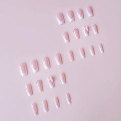 CTTHNBD Juego de uñas 24 piezas estilo ataúd para cambio rápido.