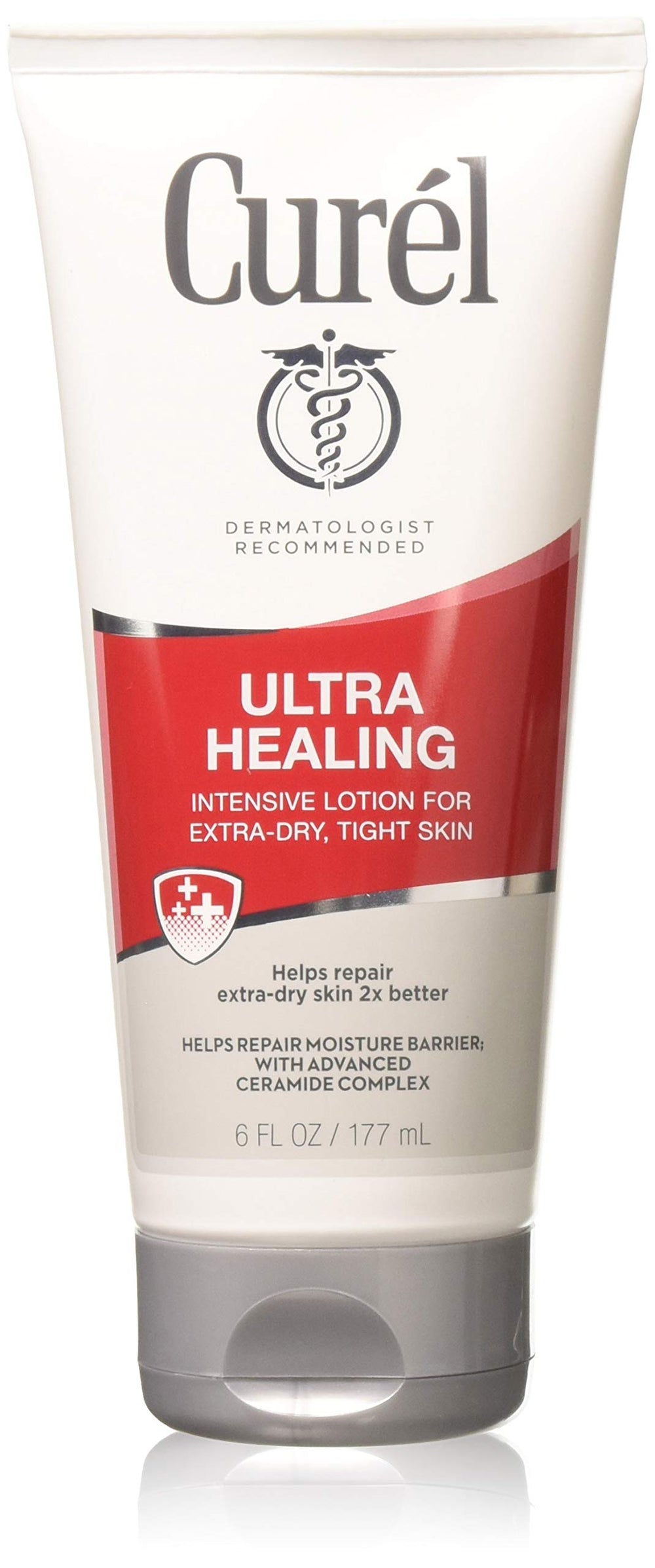 Curel Ultra Healing, botella de loción de 6 onzas para hidratación duradera.