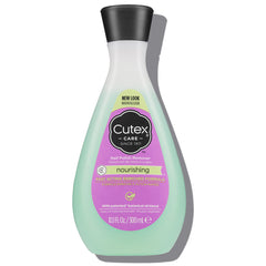 Cutex quitaesmalte, botella visible, elimina esmalte rápidamente.