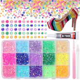 Gemas de resina Cynailli, 15 rejillas, colores brillantes para uñas y manualidades.