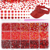 Piedras de resina rojas Cynailli, kit contenido, ideal para proyectos de manualidades.