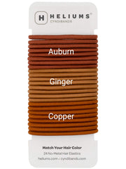 Cyndibands colores de elásticos para cabello rojo, muestra de tonos para combinar.