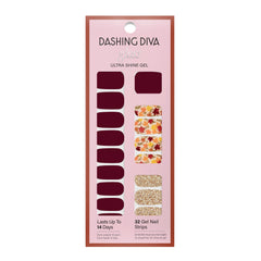 Tiras de uñas Dashing Diva Gloss: hojas caídas, acabado brillante y duradero.