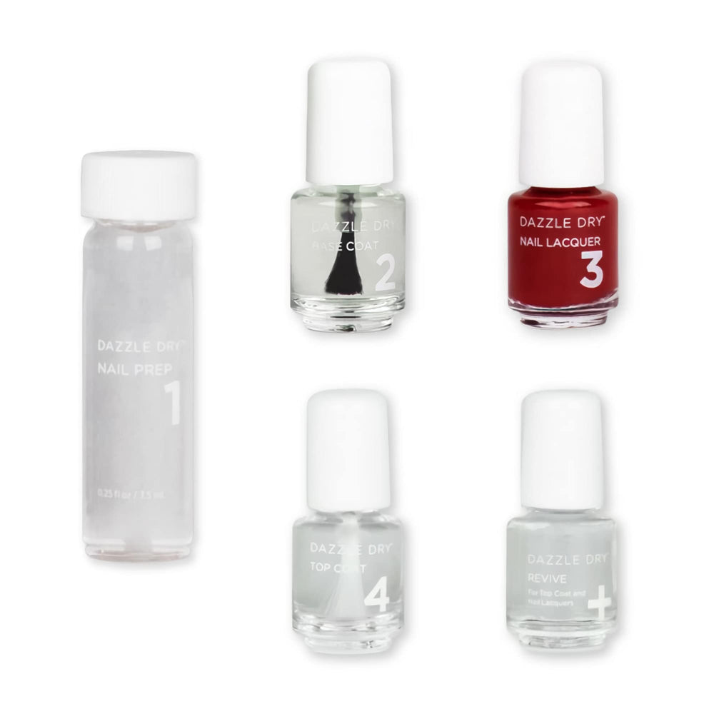 Dazzle Dry Mini Kit: sistema de 4 pasos para uñas con secado rápido