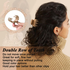 DEEKA clip rectangular 2 pulgadas negro, clip seguro para cabello fino