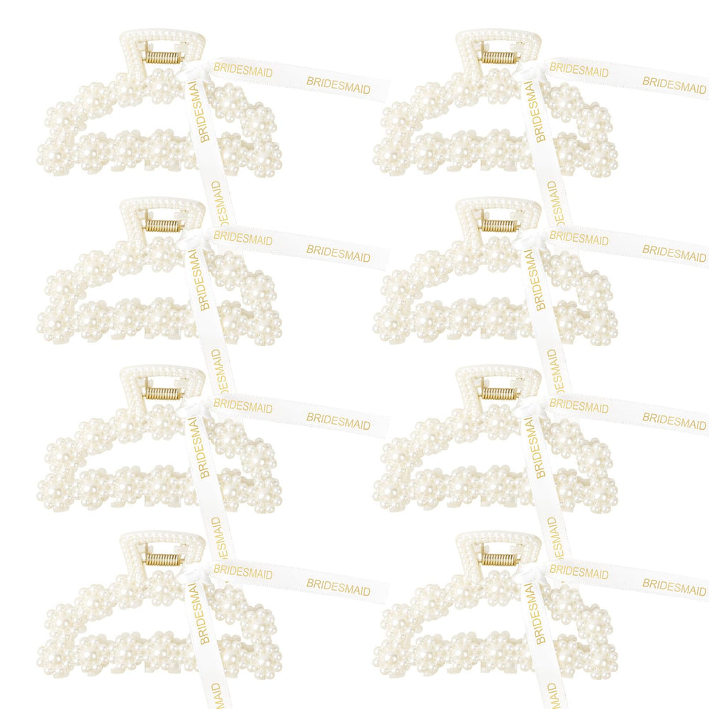 PINZA DEEKA para el pelo con perlas y lazo, ideal para damas de honor.