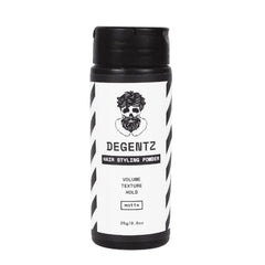 Polvo DEGENTZ para peinado: acabado natural y fijación maleable diaria.