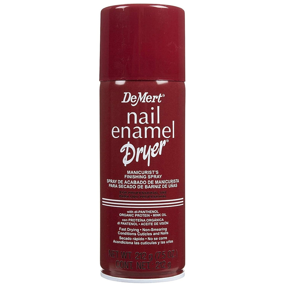 Demert spray secante de esmalte para secado rápido y acabado sin manchas.
